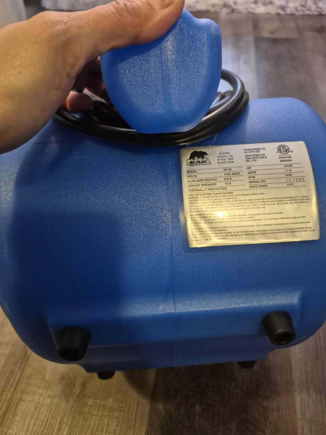 B-Air VP-35 High Velocity Air Mover Blower - photo 3