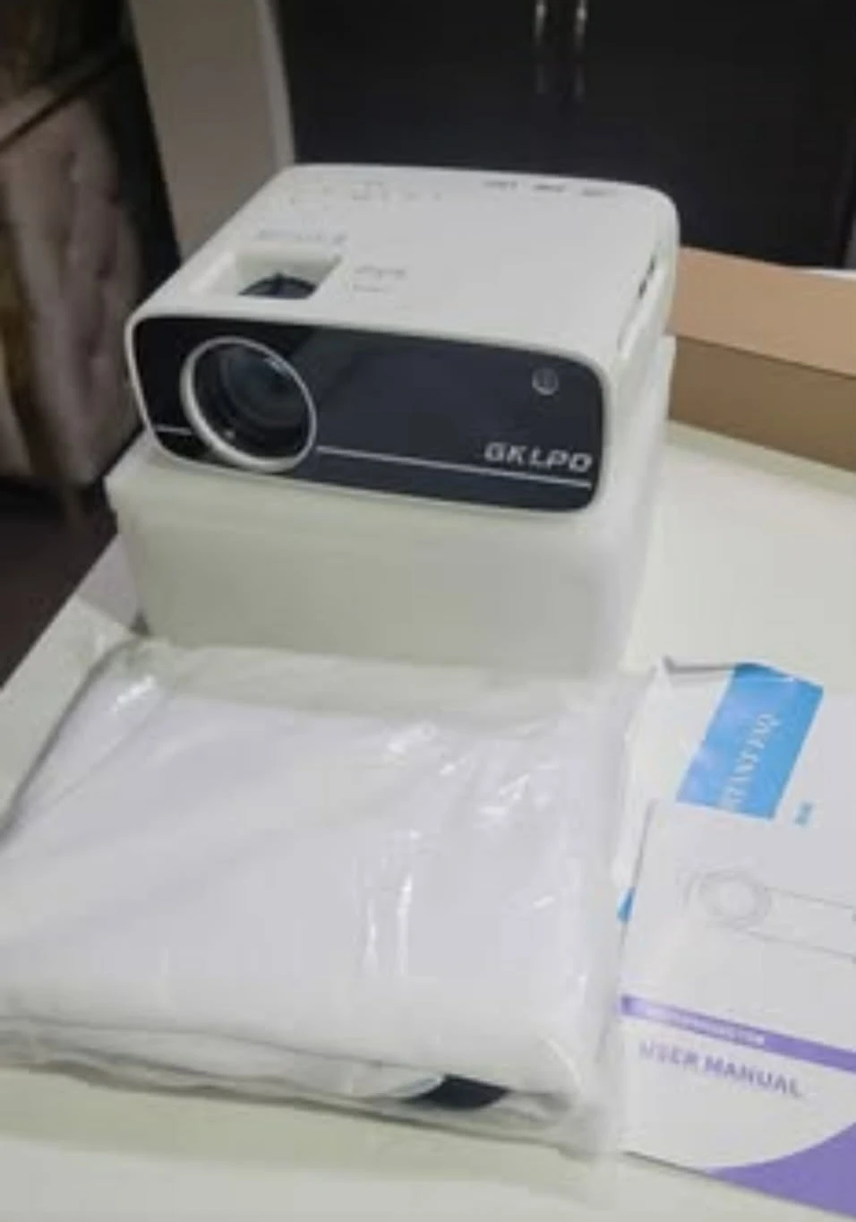 【Projector Screen Included】 4K Projector with WiFi 6 and ...