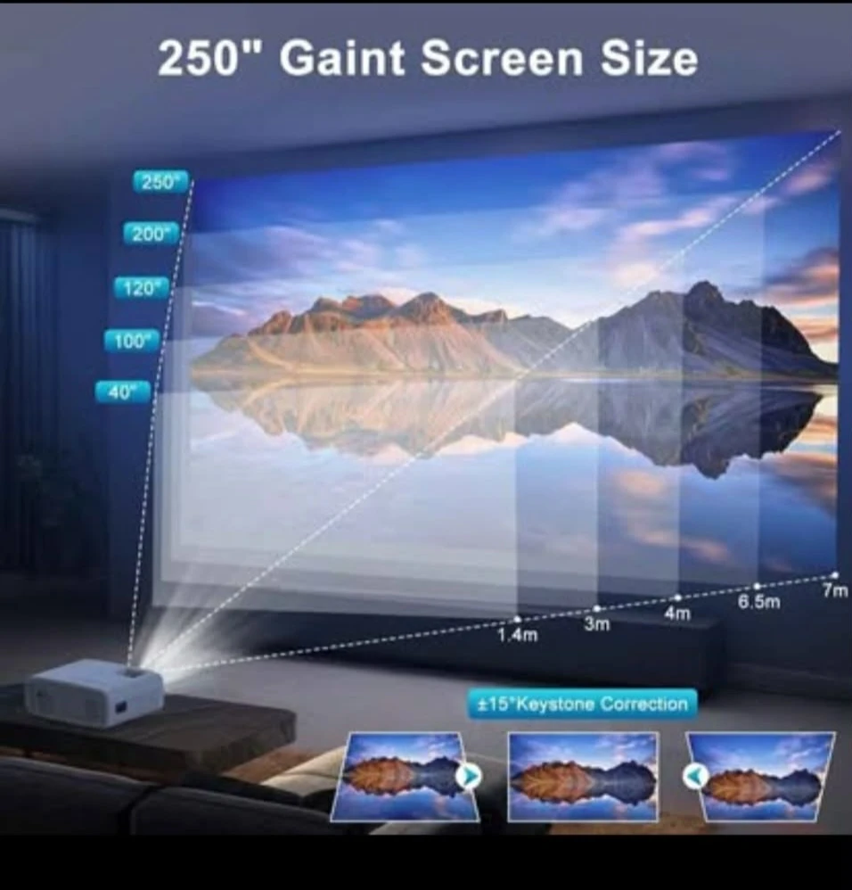 【Projector Screen Included】 4K Projector with WiFi 6 and ... - photo 5