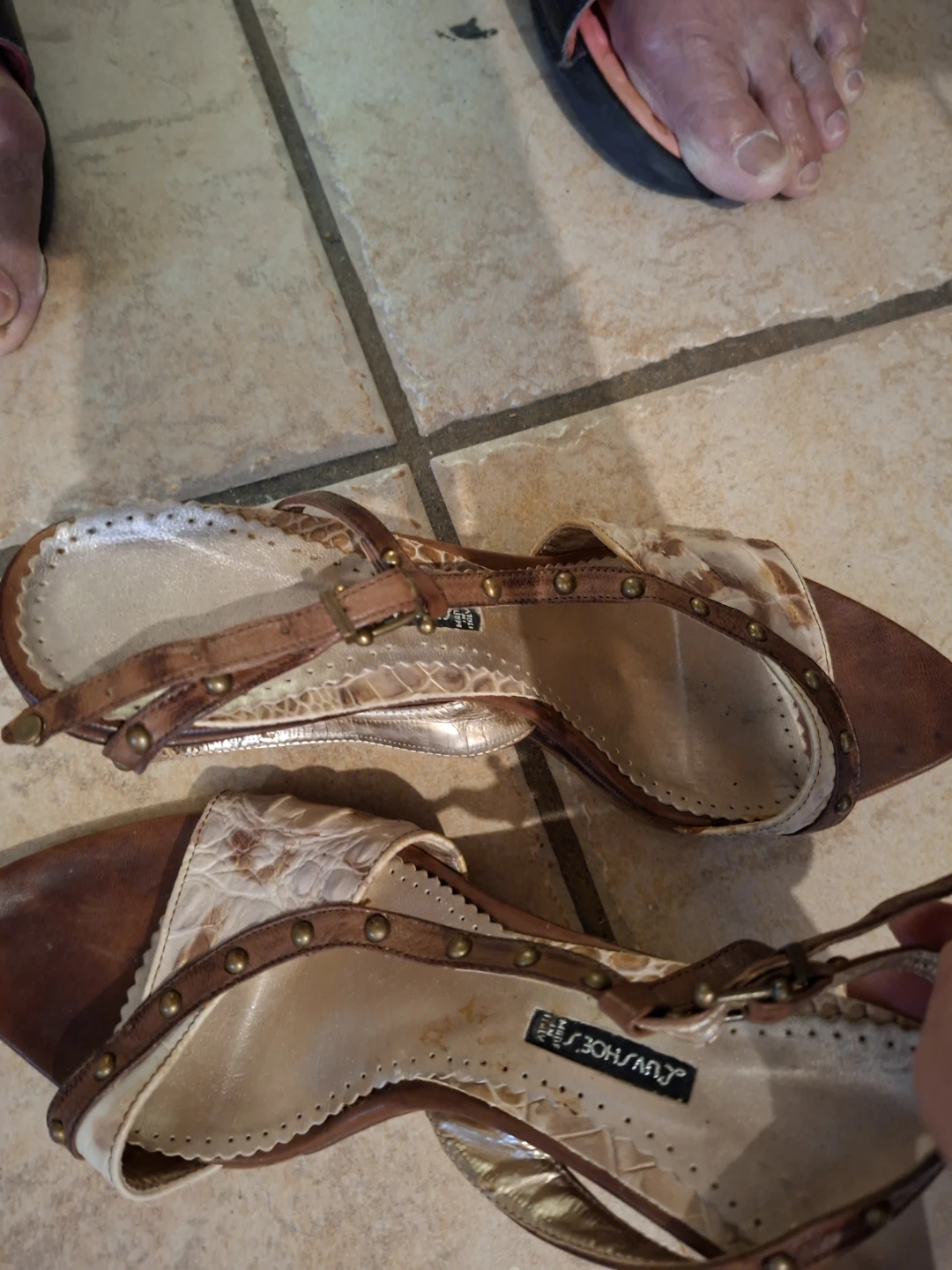 🥕 Brown Leather Wedge Heels with Studs🥕 - photo 3