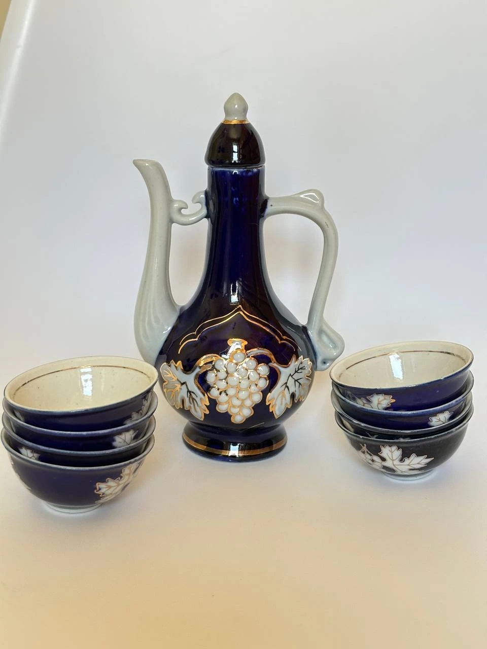 Vintage Ceramic Pitcher and Cups Set