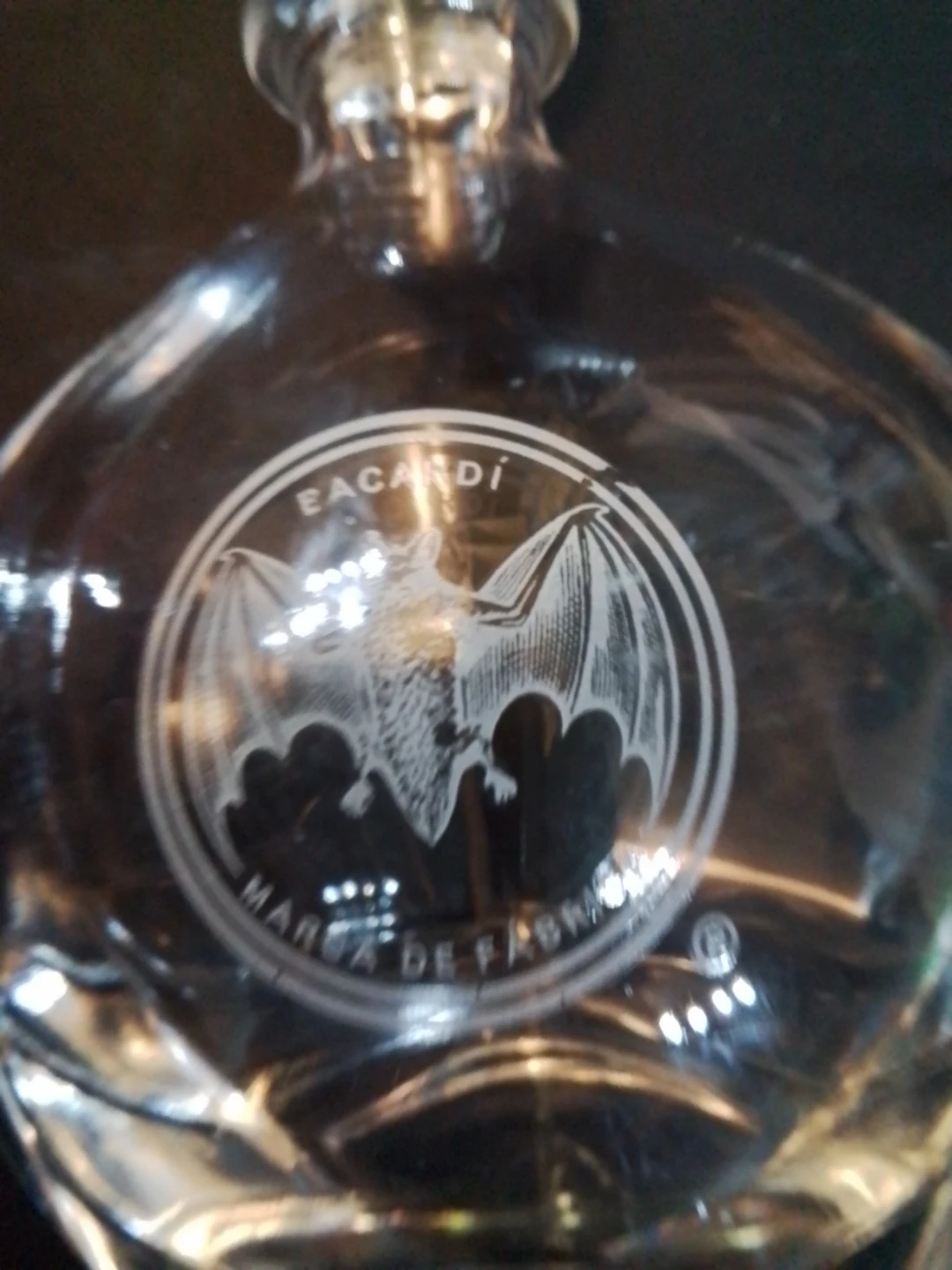 Bacardi Etched Bat Glass Decanter with Stopper - photo 3