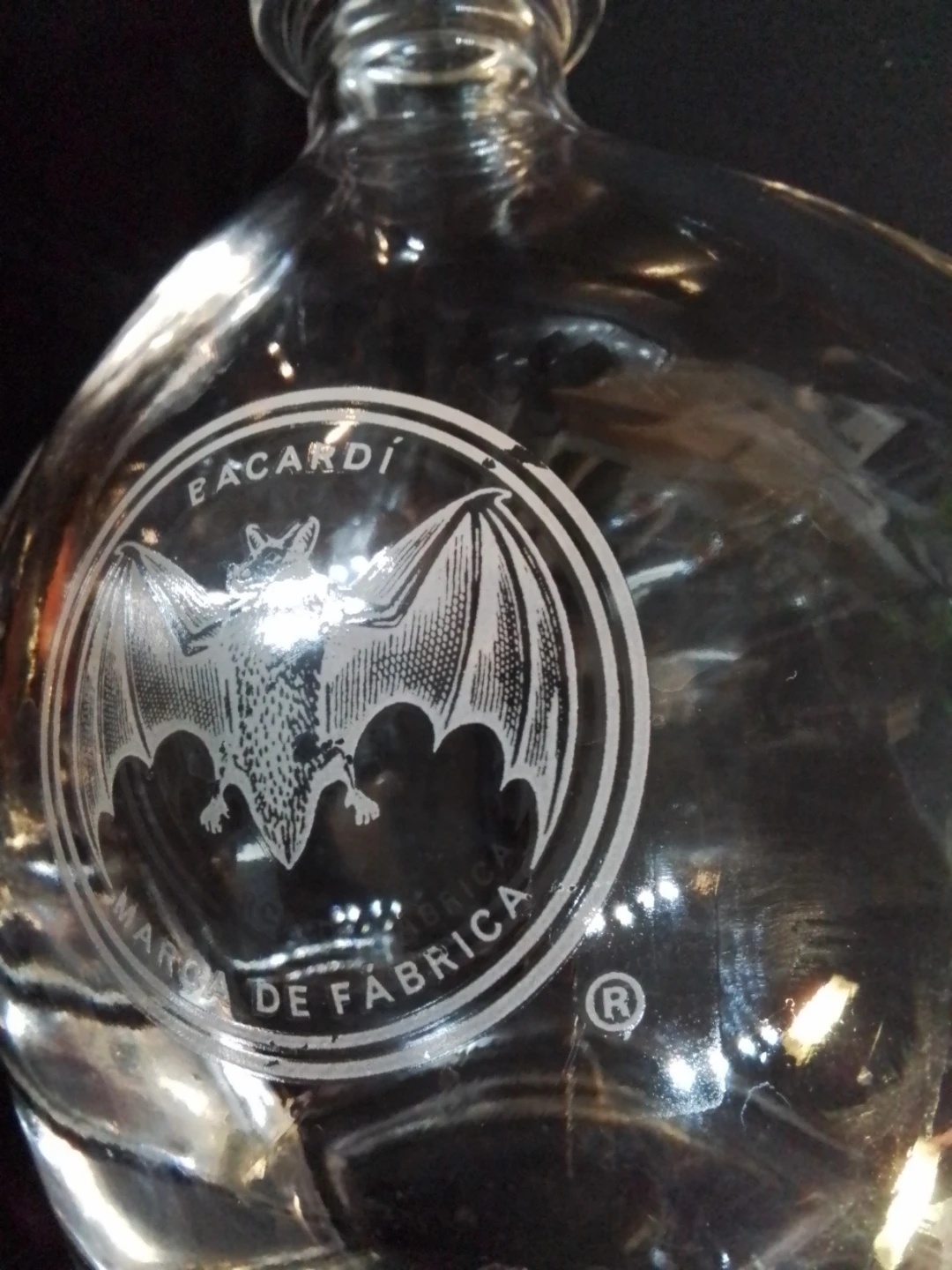 Bacardi Etched Bat Glass Decanter with Stopper - photo 4