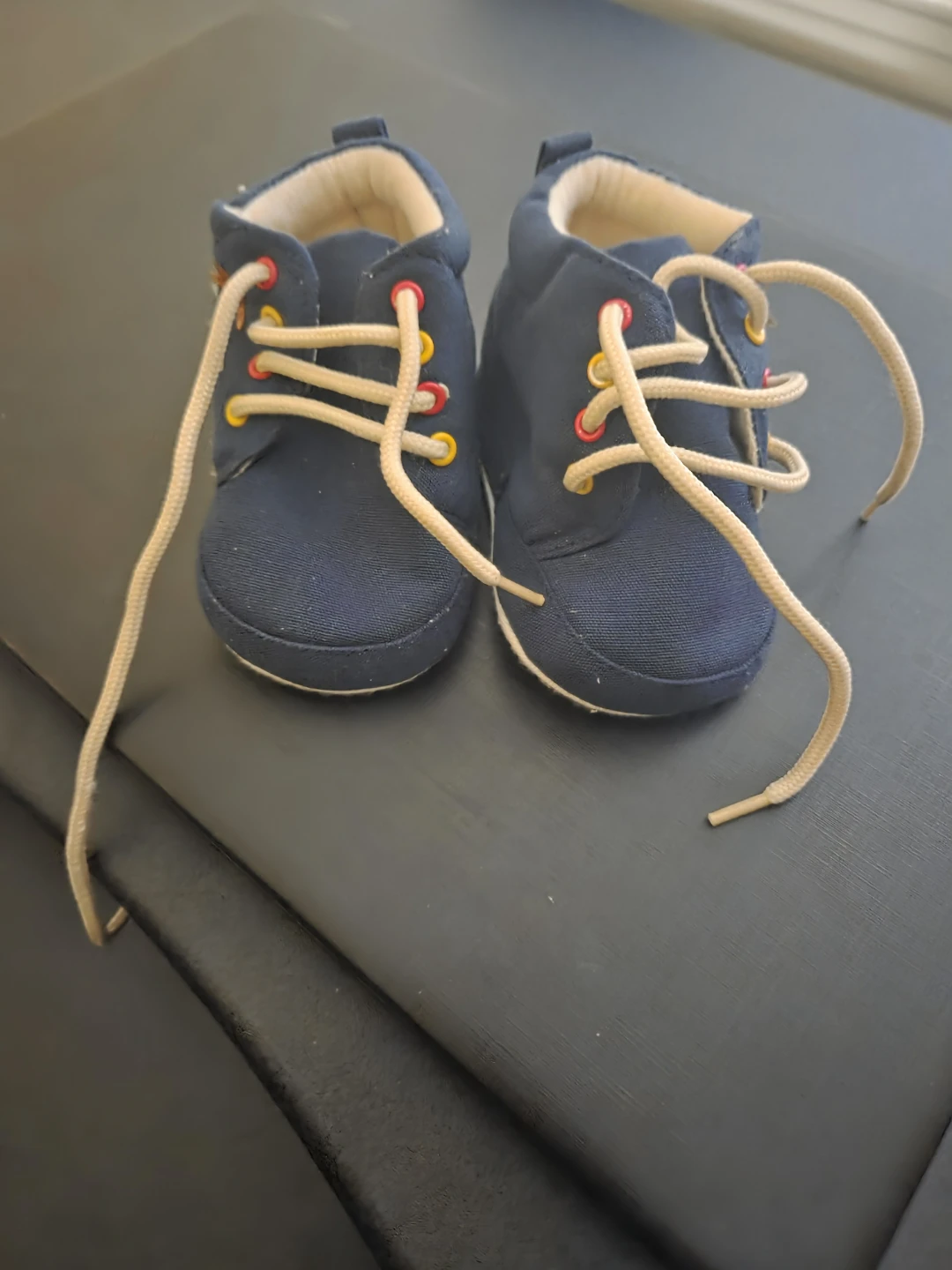 Navy Blue Baby Booties with Laces - photo 2