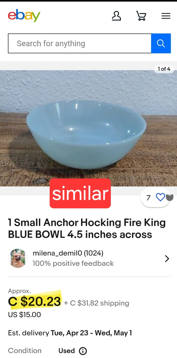 Fire-King Oven Ware Light Blue Bowl - photo 3