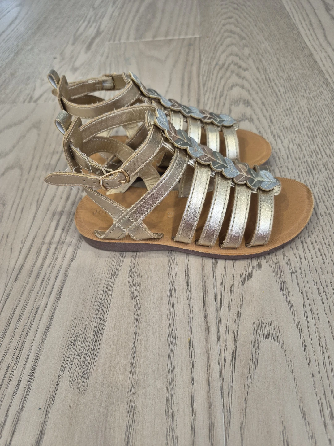 Gold Gladiator Sandals with Flower Detail - photo 2