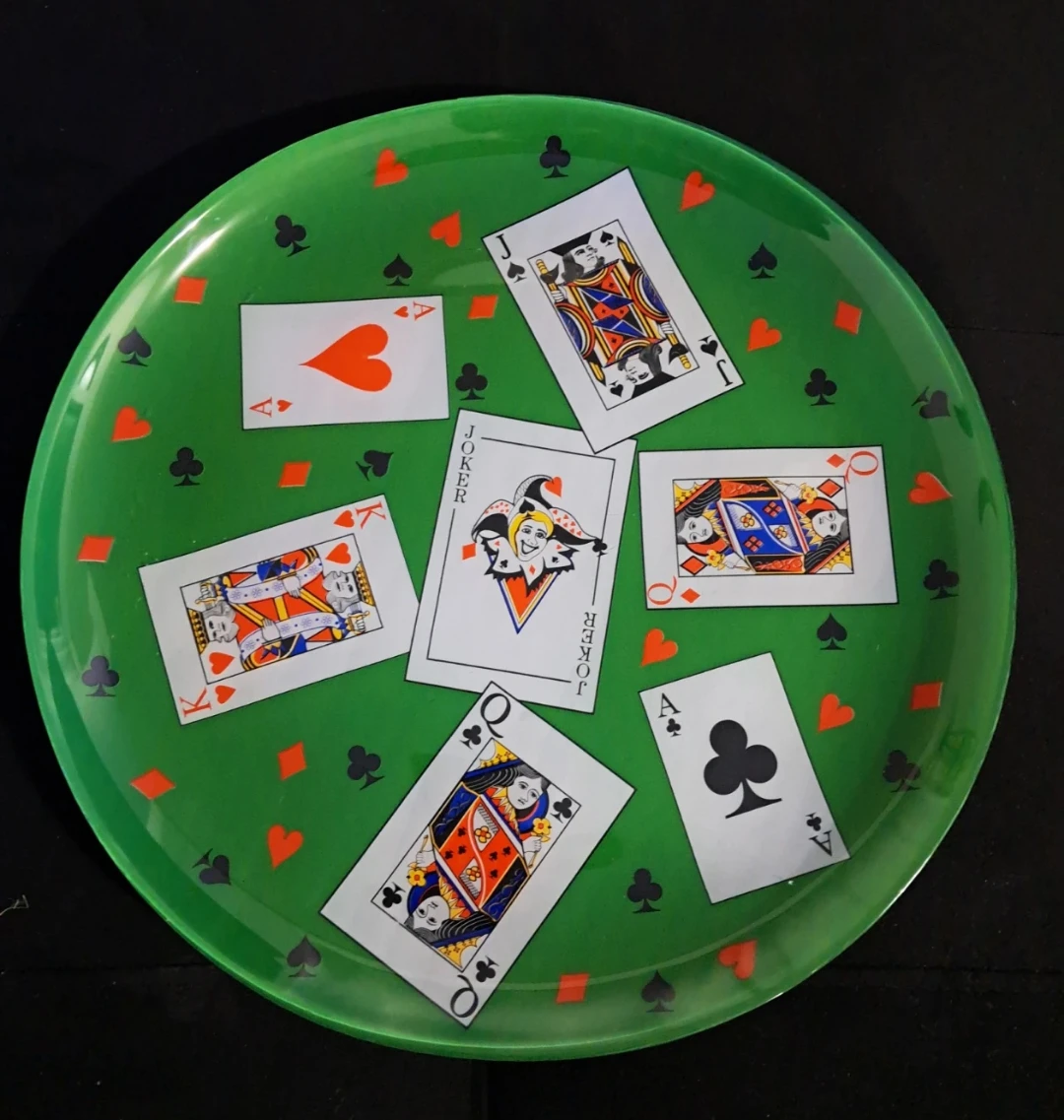 Green Playing Card Themed Serving Tray - photo 4