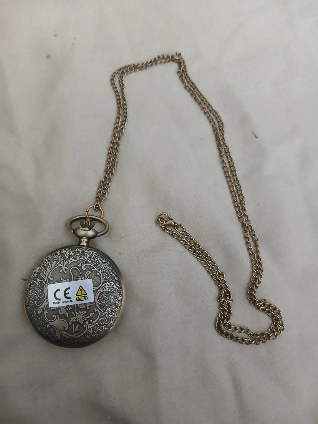Bronze Coloured Zinc Alloy Vintage Quartz Pocket Watch - photo 4