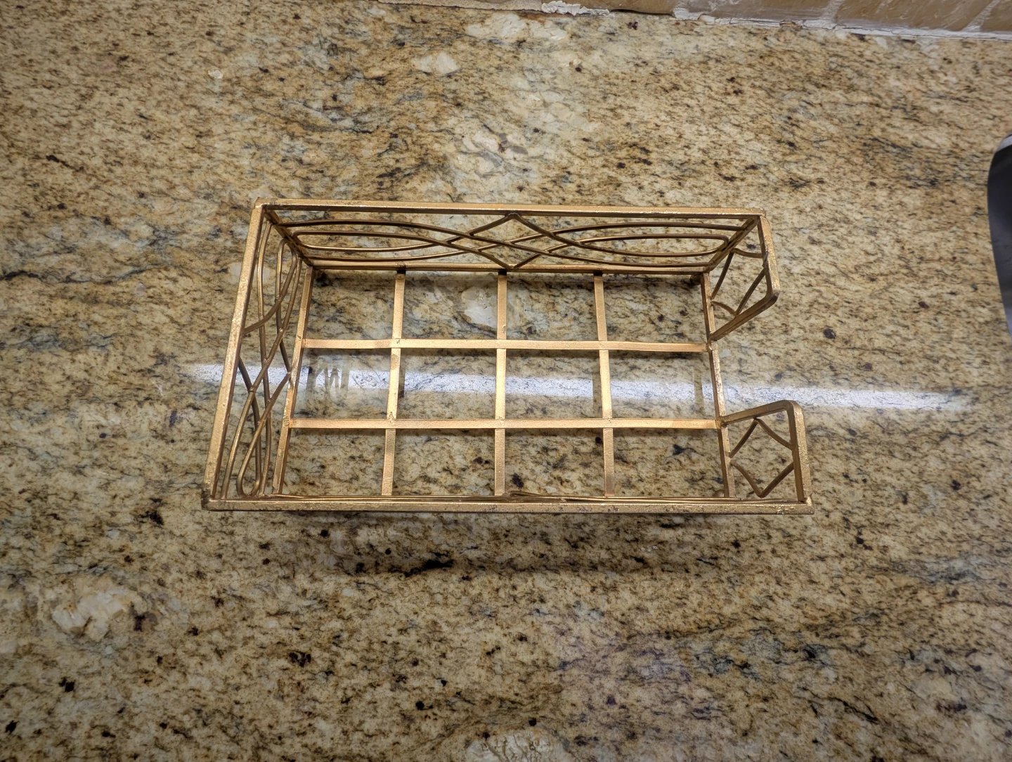 Gold Metal Wire Fruit Basket Holder - photo 2
