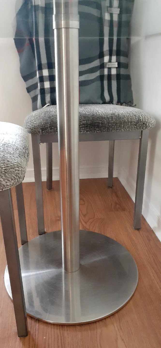 Glass top dining table with metal base - photo 5