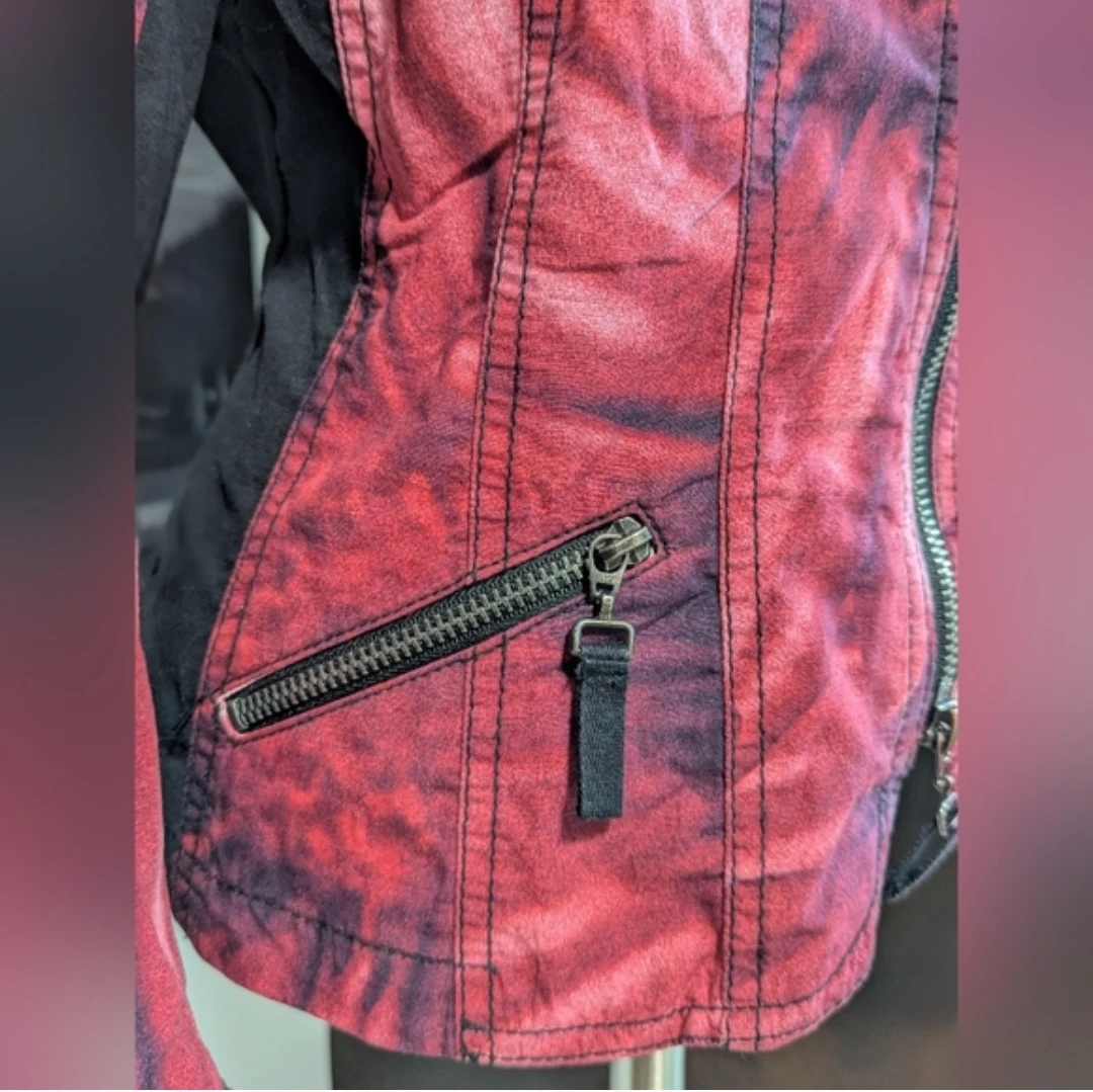 Women's Floral Print Moto Jacket size 14 - photo 3