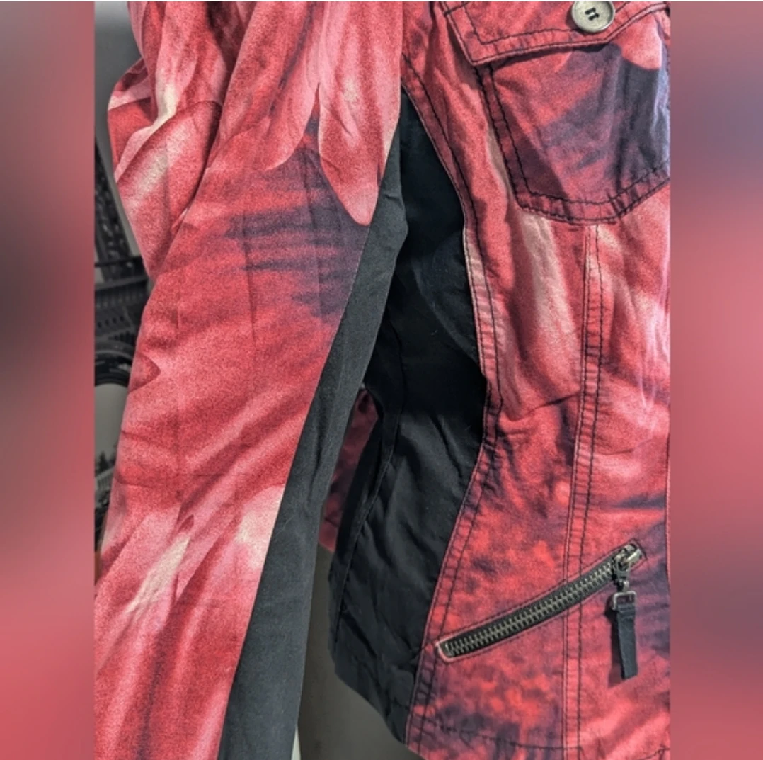 Women's Floral Print Moto Jacket size 14 - photo 4