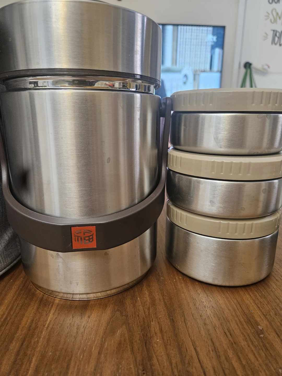 Stacking Lunch Box Food Thermos with Insulated Bag