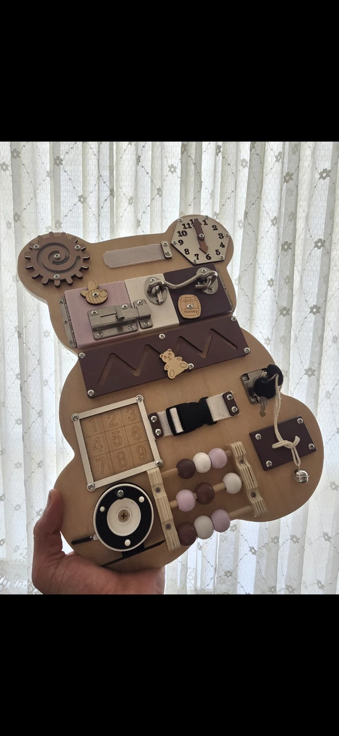 Wooden Busy Board - Bear Shape