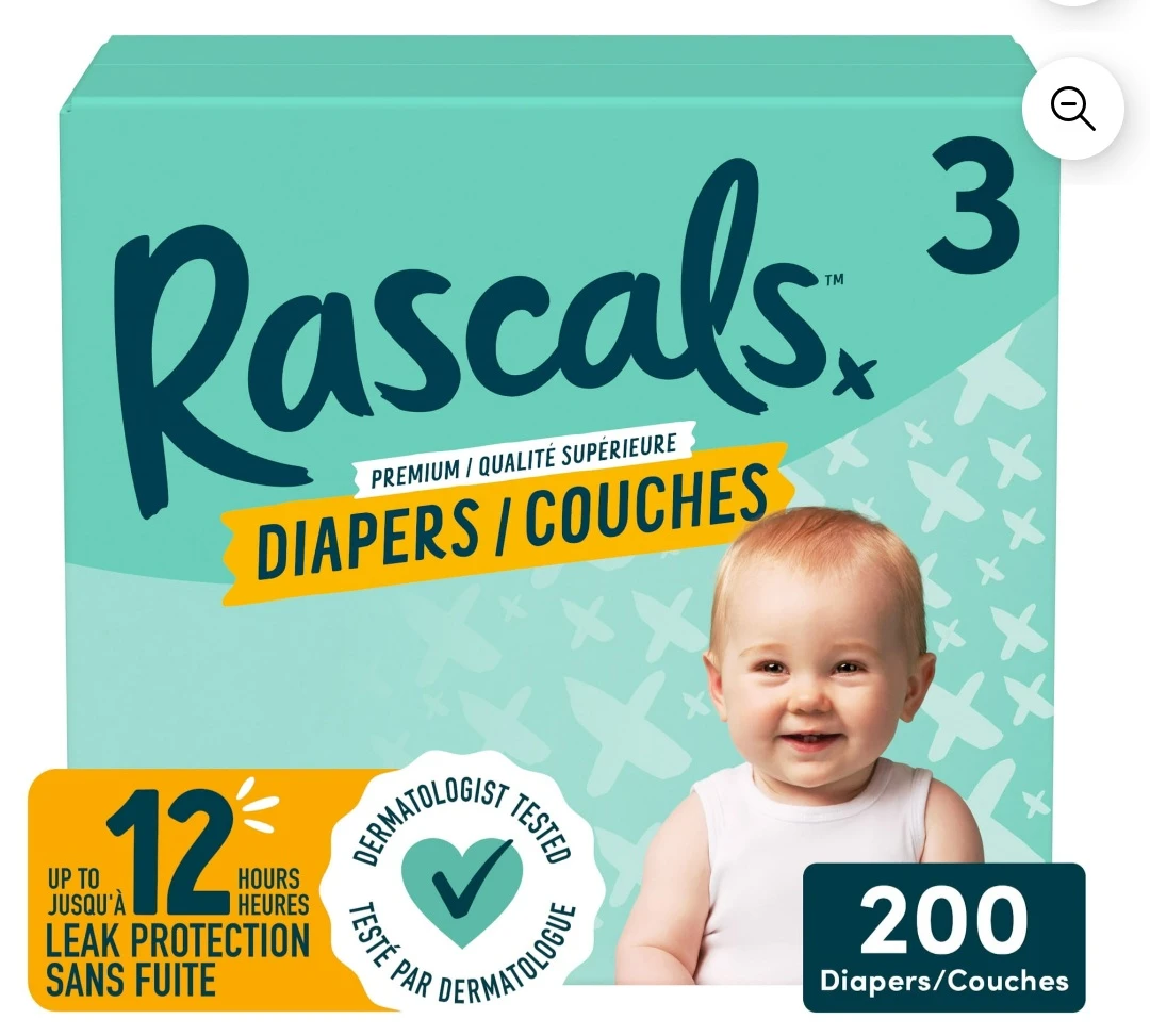 Rascals Premium Quality Diapers Size 3 - 200 Count
