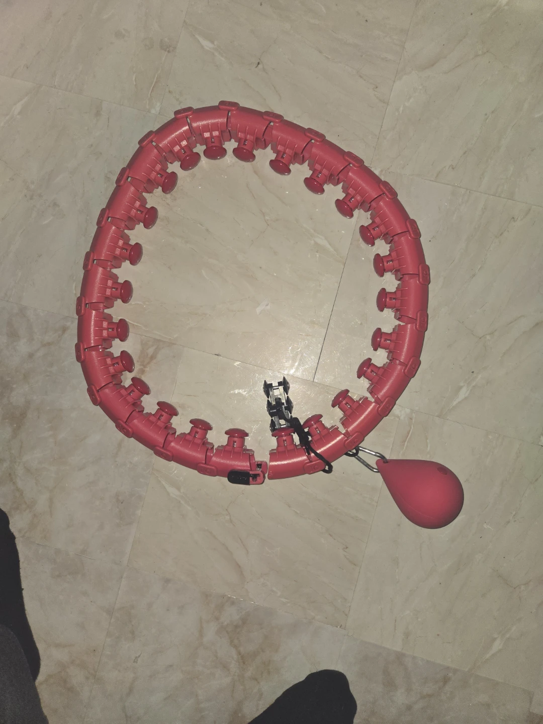 Red Adjustable Fitness Hula Hoop with Weight Ball