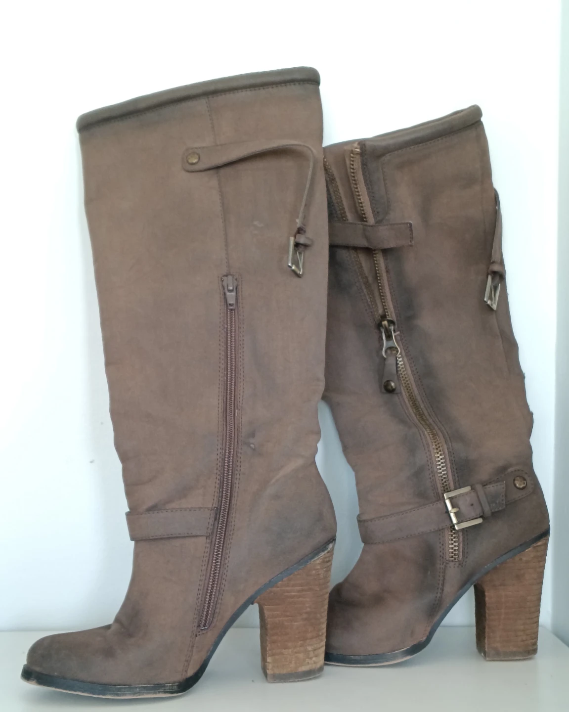 Call It Spring Knee-High Boots – Brown Block Heel – Size 7 - photo 2