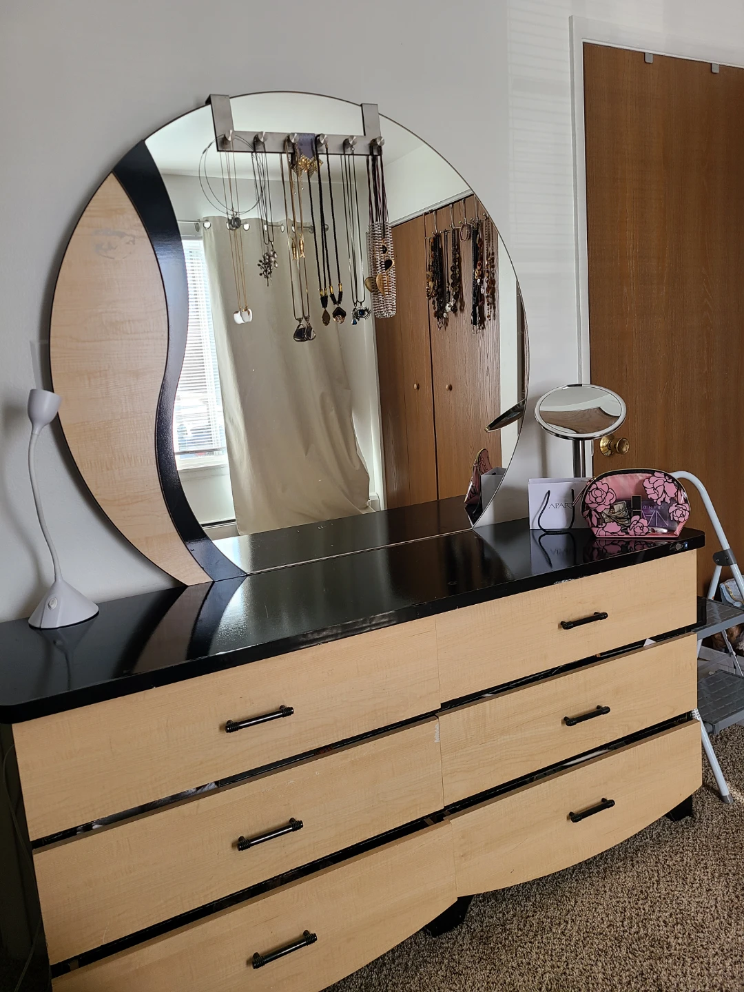 Light Wood Dresser with Mirror
