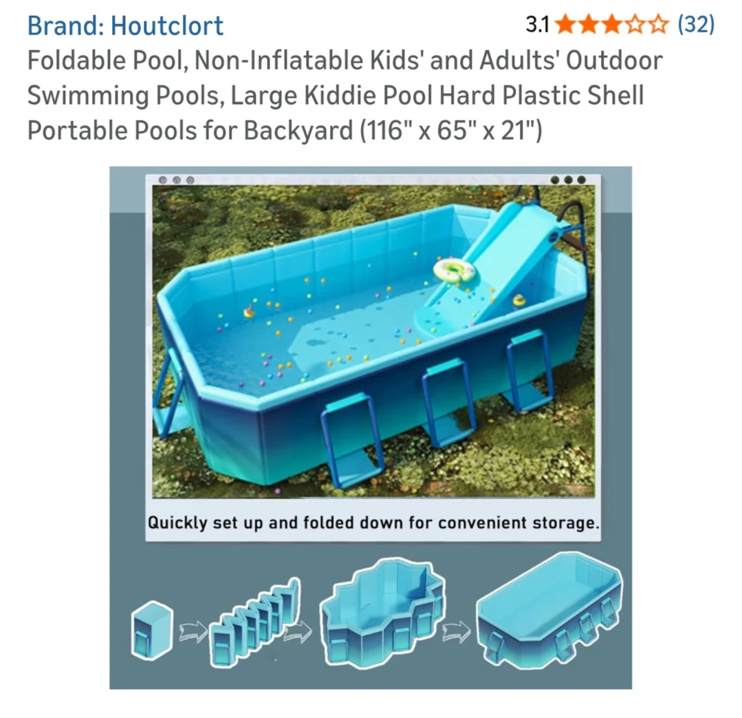 Houtclort Foldable Non-Inflatable Swimming Pool - photo 2