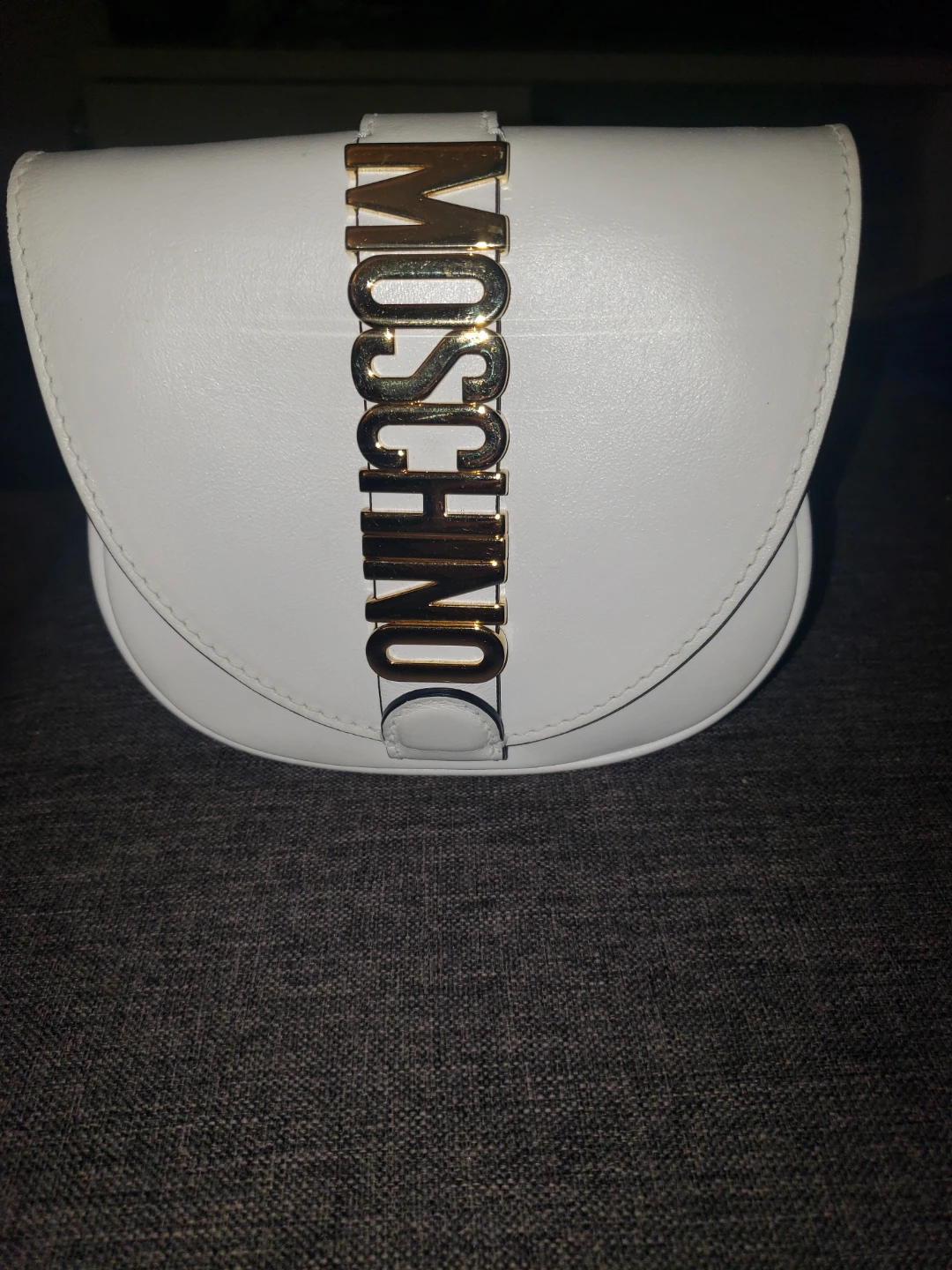 Moschino Couture White Leather Shoulder Bag