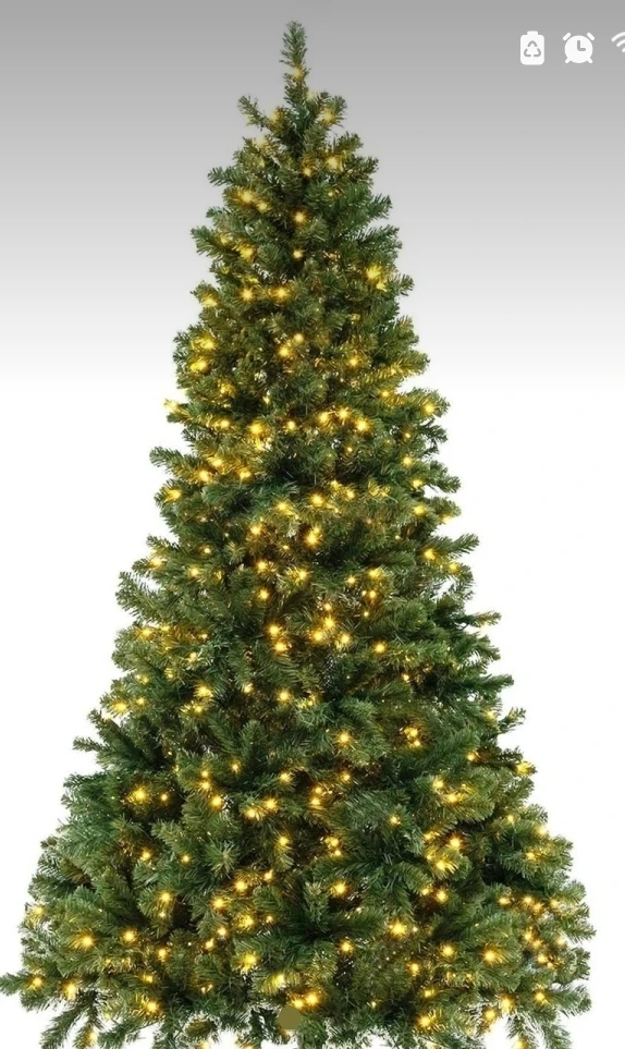 Pre-lit artificial Christmas tree with warm white lights