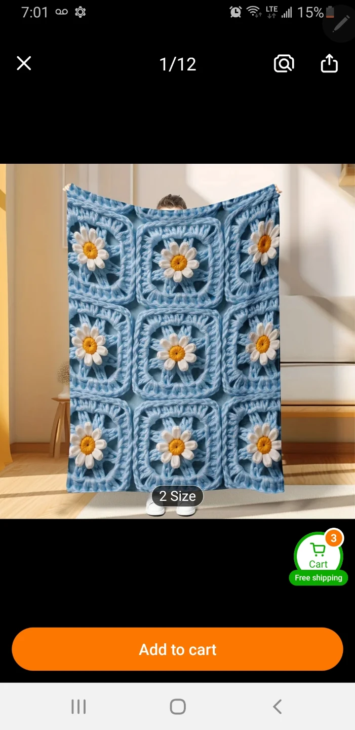 Queen size hand crocheted blanket