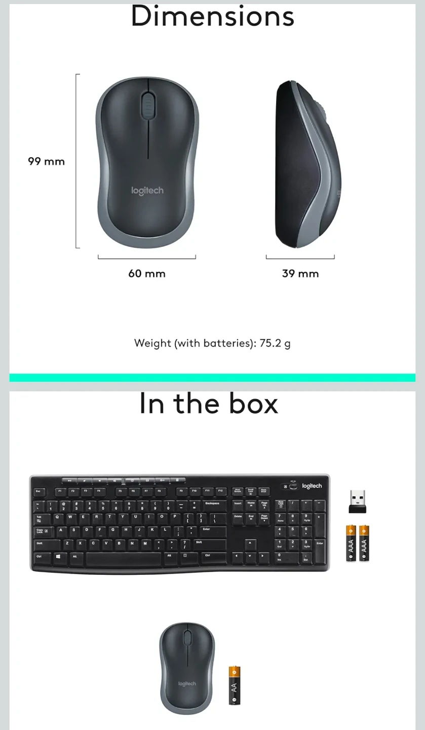 Logitech Wireless Keyboard and Mouse Combo MK270 - photo 2
