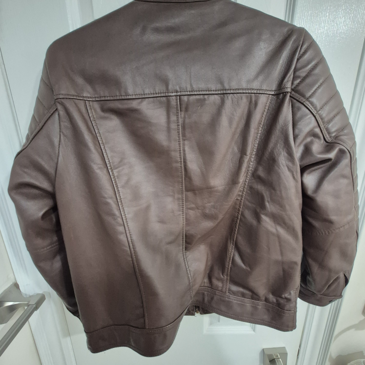 Brown sheep Leather Jacket with Quilt - photo 3