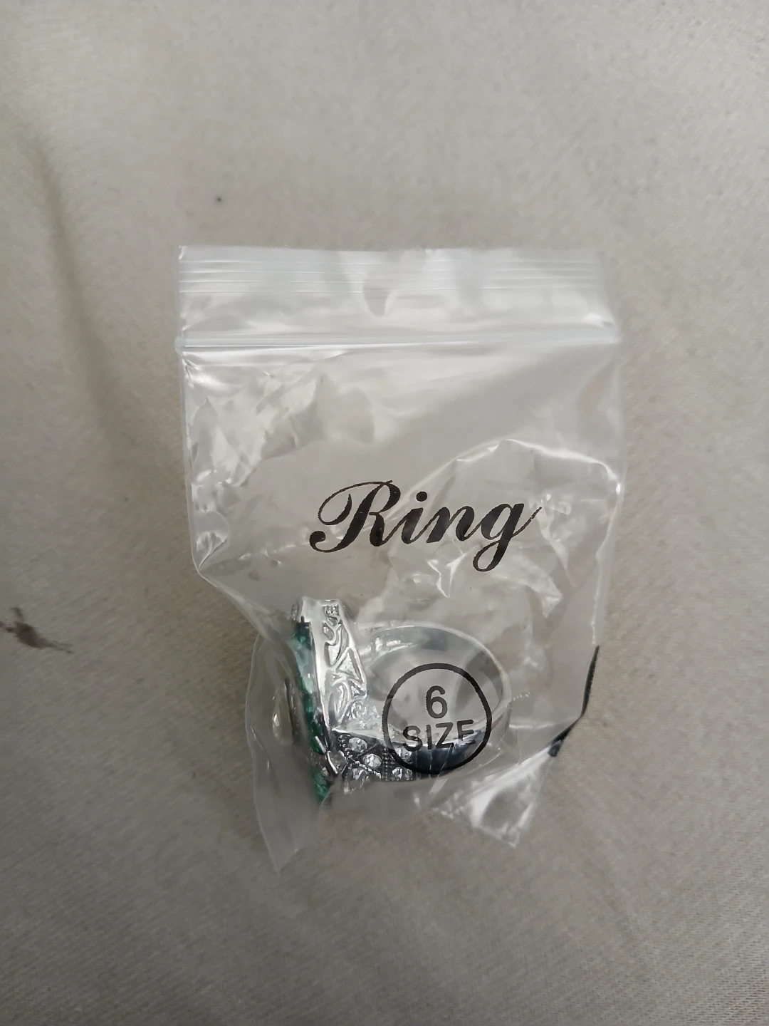 925 Silver Synthetic Emerald And Cubic Zirconia Ring - photo 3