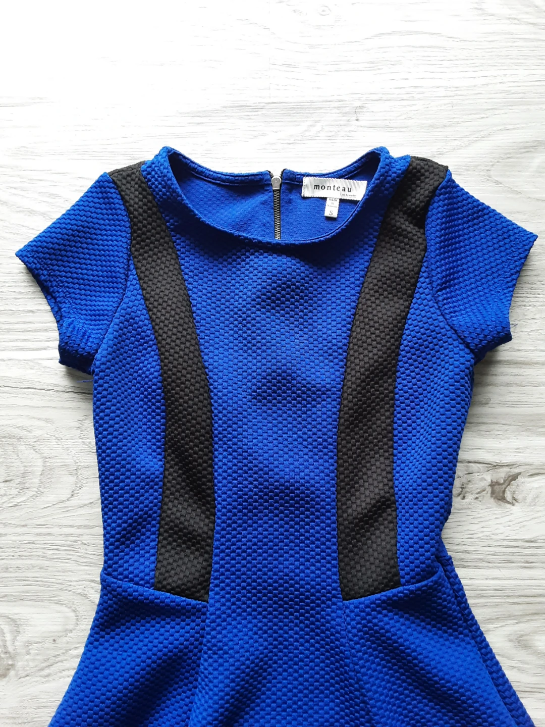 MONTEAU Blue Textured Fit & Flare Dress - photo 3
