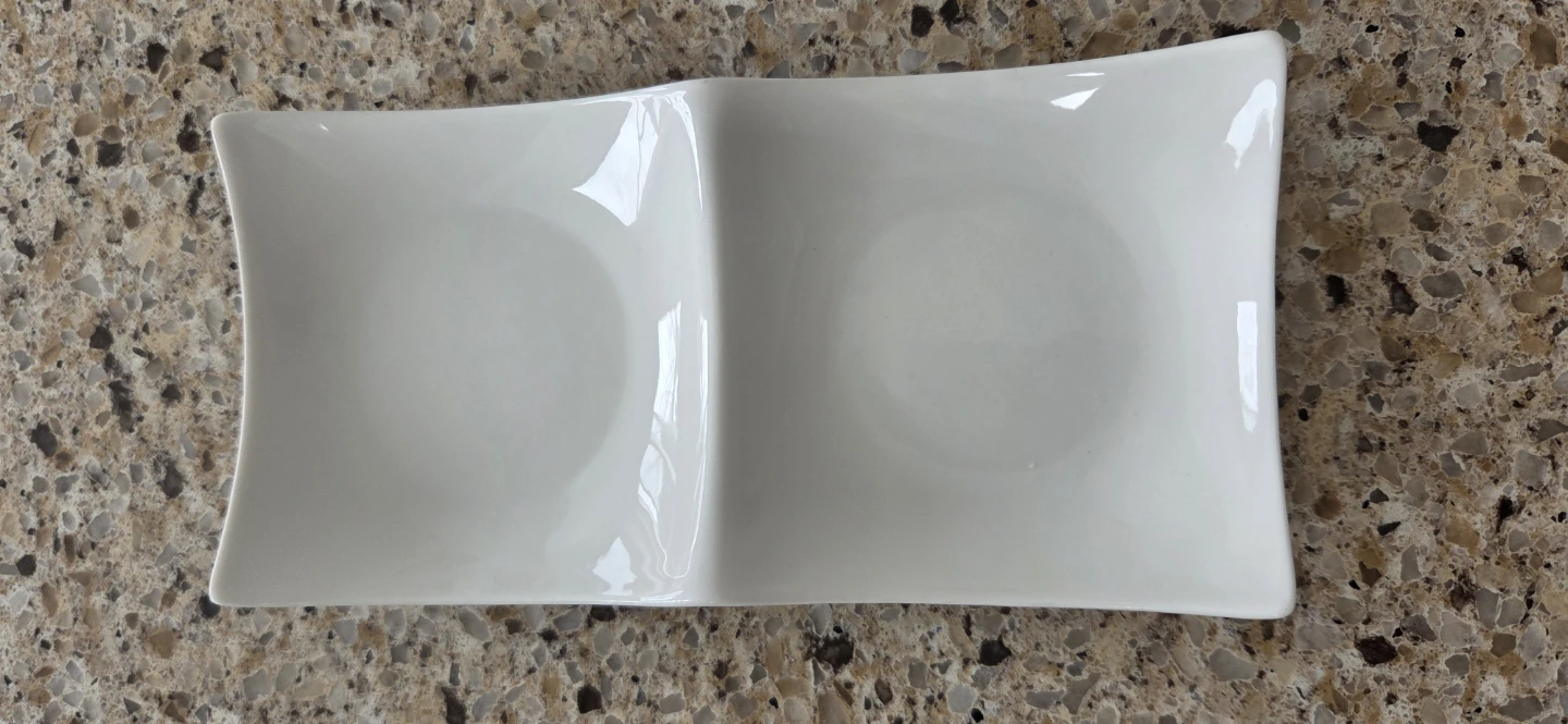 White Ceramic Divided Serving Dish