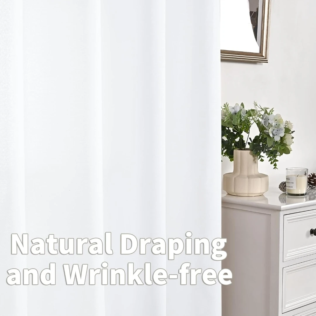 White Linen Sheer Curtains (2 Panels) - photo 4