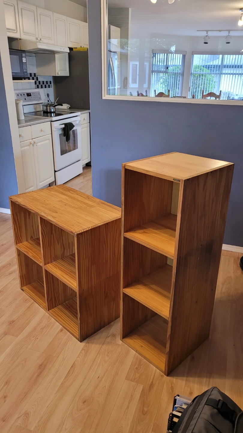 Wooden Cube Shelf and Tall Shelf Unit