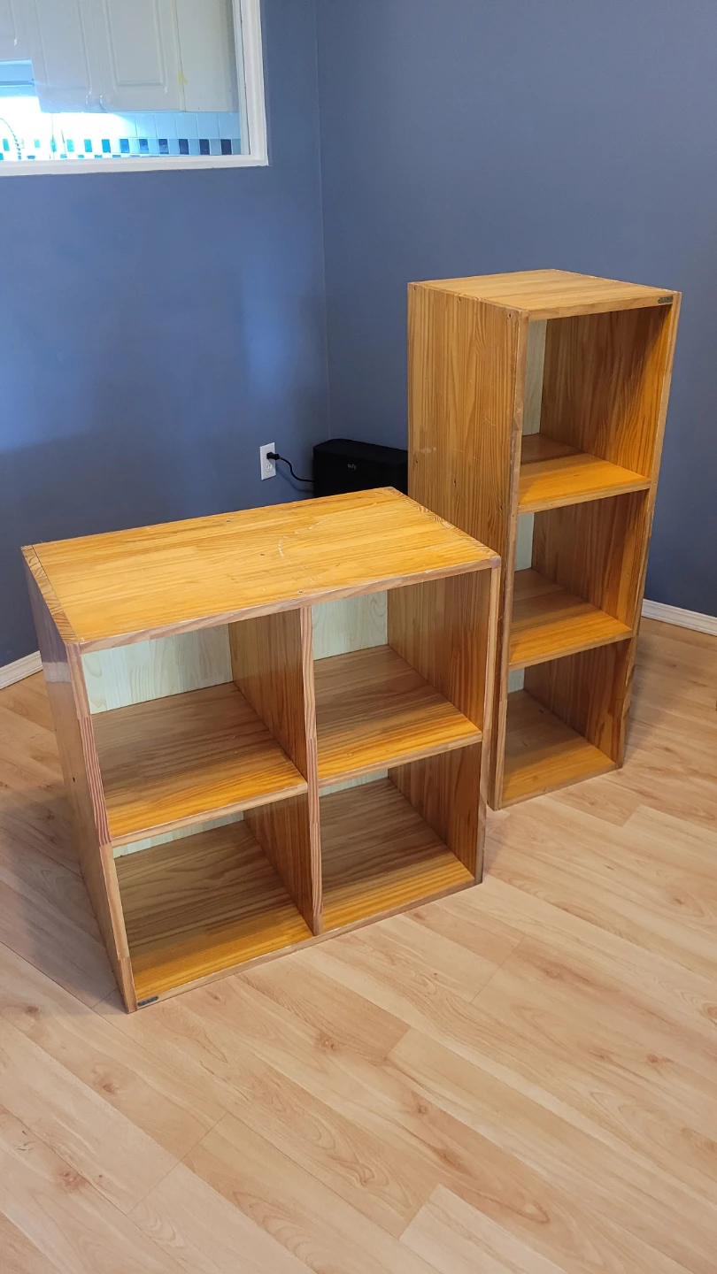 Wooden Cube Shelf and Tall Shelf Unit - photo 4