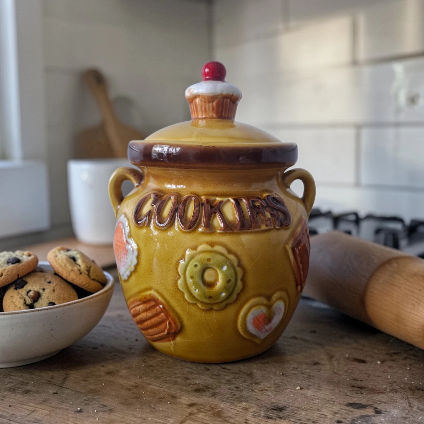 Vintage Cookie Jar with Lid