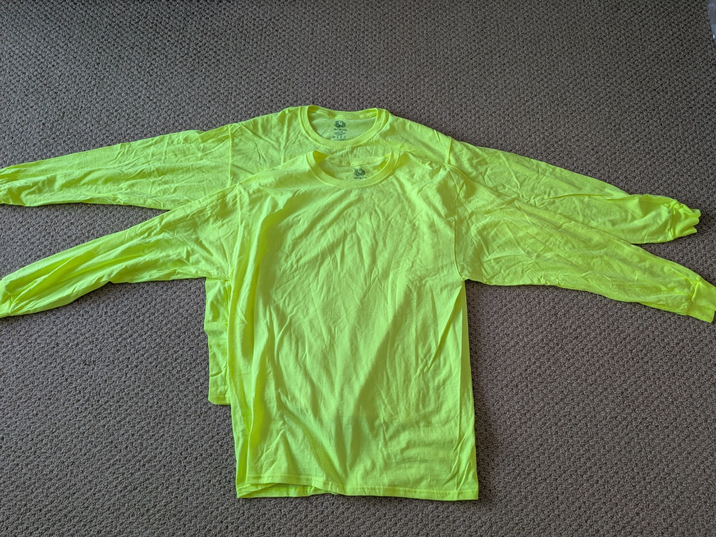 Fruit of the Loom Men's Safety Green Shirts, Large