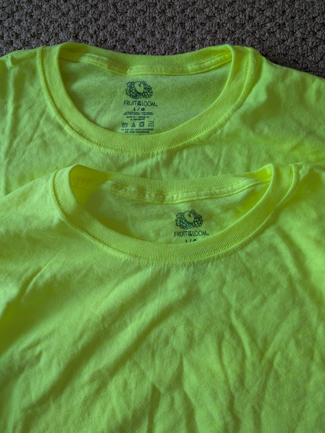 Fruit of the Loom Men's Safety Green Shirts, Large - photo 3