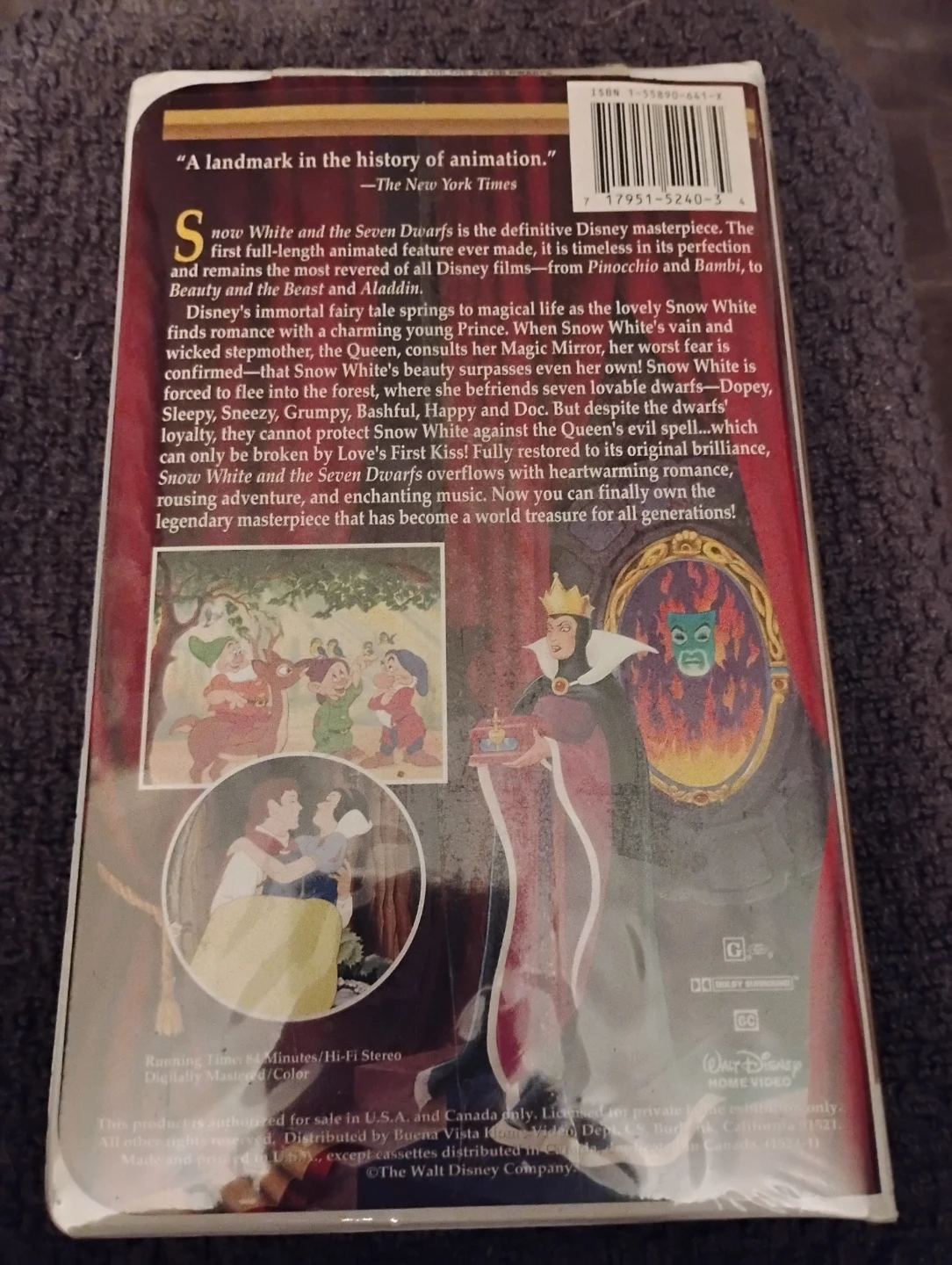 VINTAGE!! DISNEY'S SNOW WHITE & THE SEVEN DWARFS, 1994, VHS - photo 2