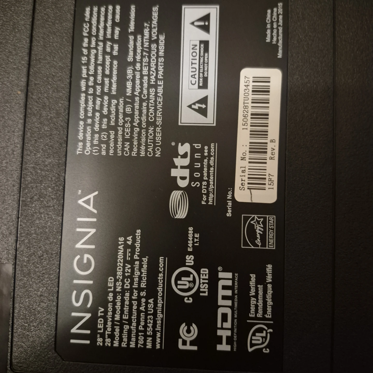 Insignia 32" LED TV