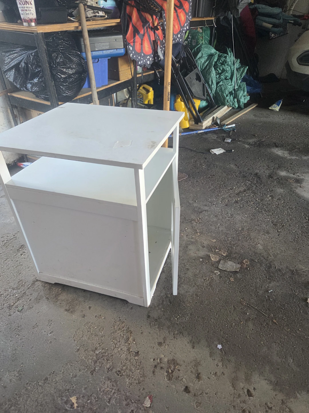 White Pet Cat Litter Box Enclosure Table - photo 2