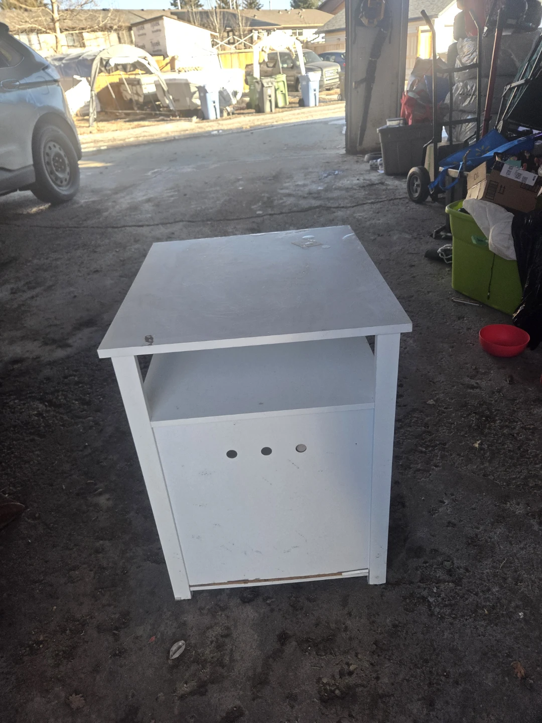 White Pet Cat Litter Box Enclosure Table - photo 4