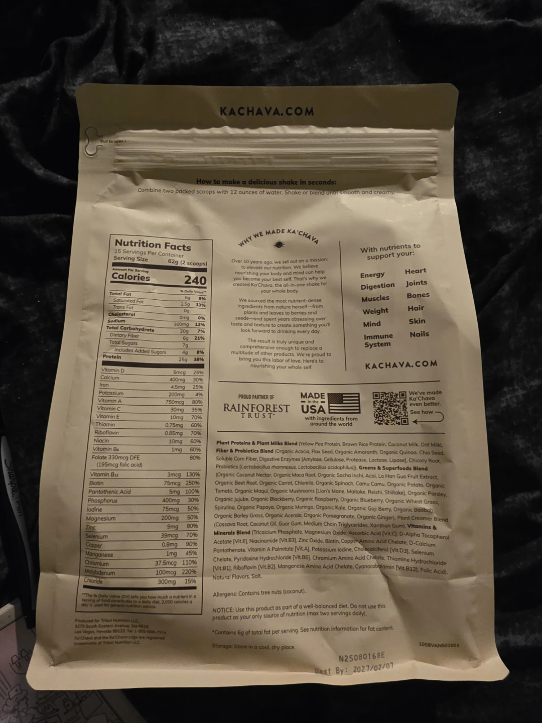 Kachava Vanilla All-In-One Nutrition Shake (32.8 oz) - photo 2