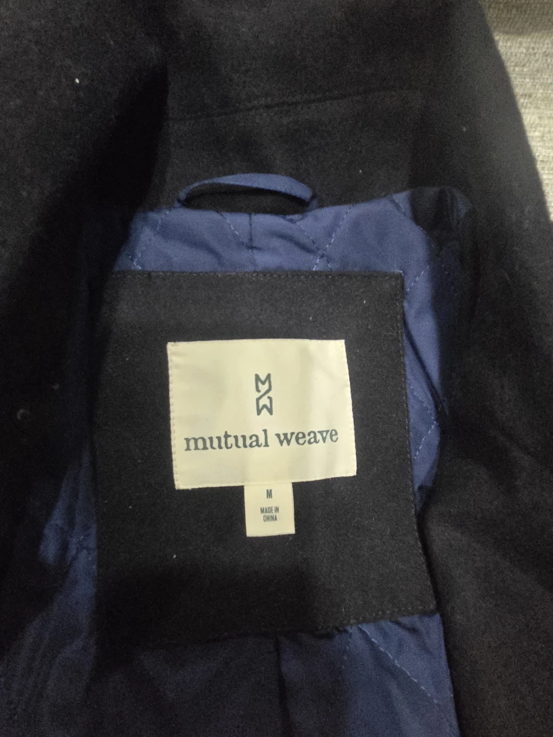 Mutual Weave Black Wool Blend Peacoat Jacket Size M - photo 2