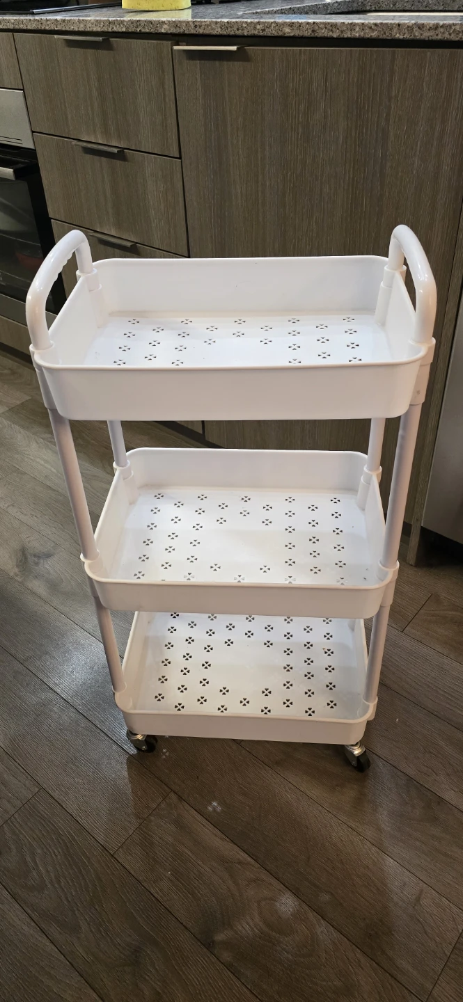 White 3-Tier Rolling Storage Cart