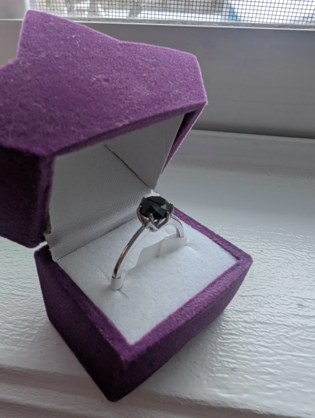 Brand New 14K White Gold Black Diamond Ring For Sale - photo 2