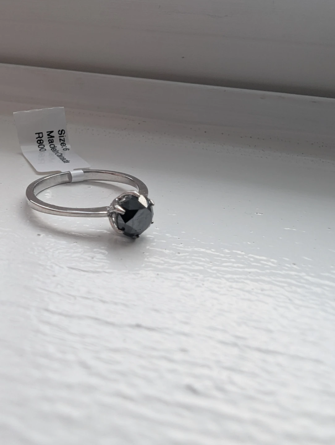Brand New 14K White Gold Black Diamond Ring For Sale - photo 5