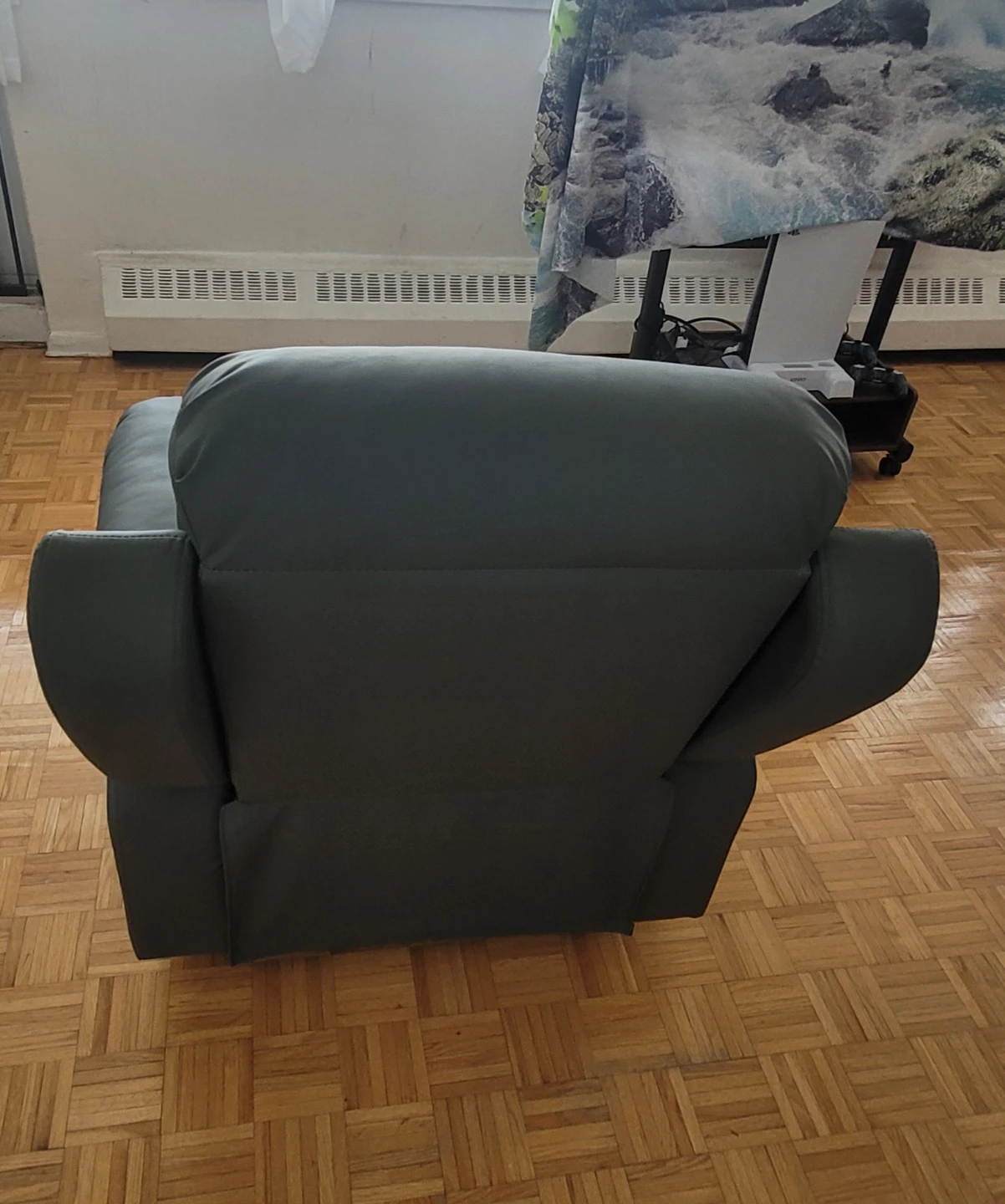 Grey Faux Leather Recliner Chair - photo 2