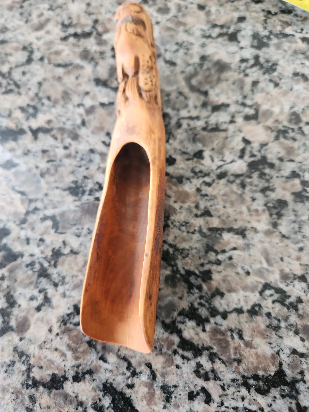 Carved Wooden Scoop with Dragon Design - photo 4