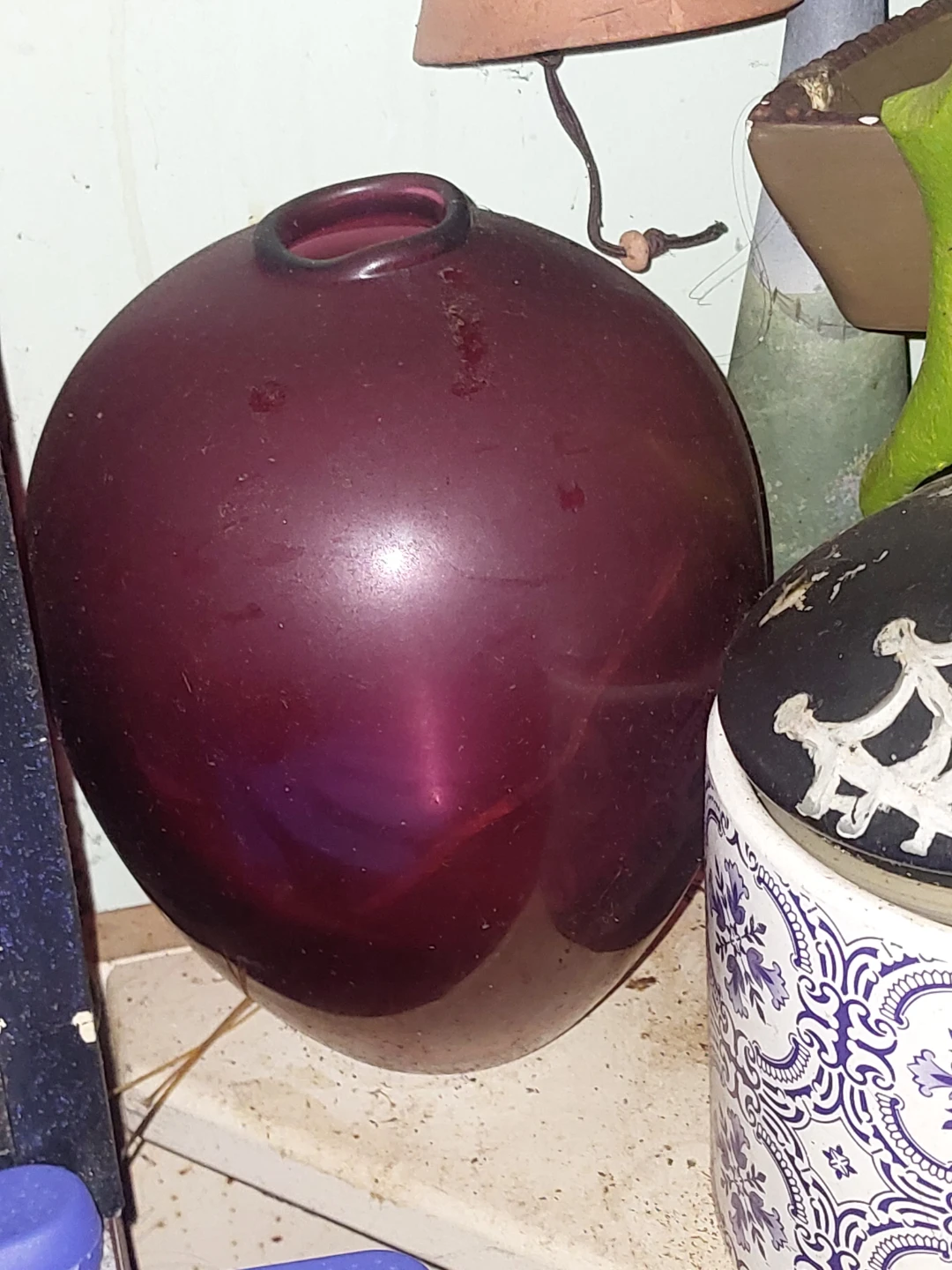 Large Dark Purple Glass Vase