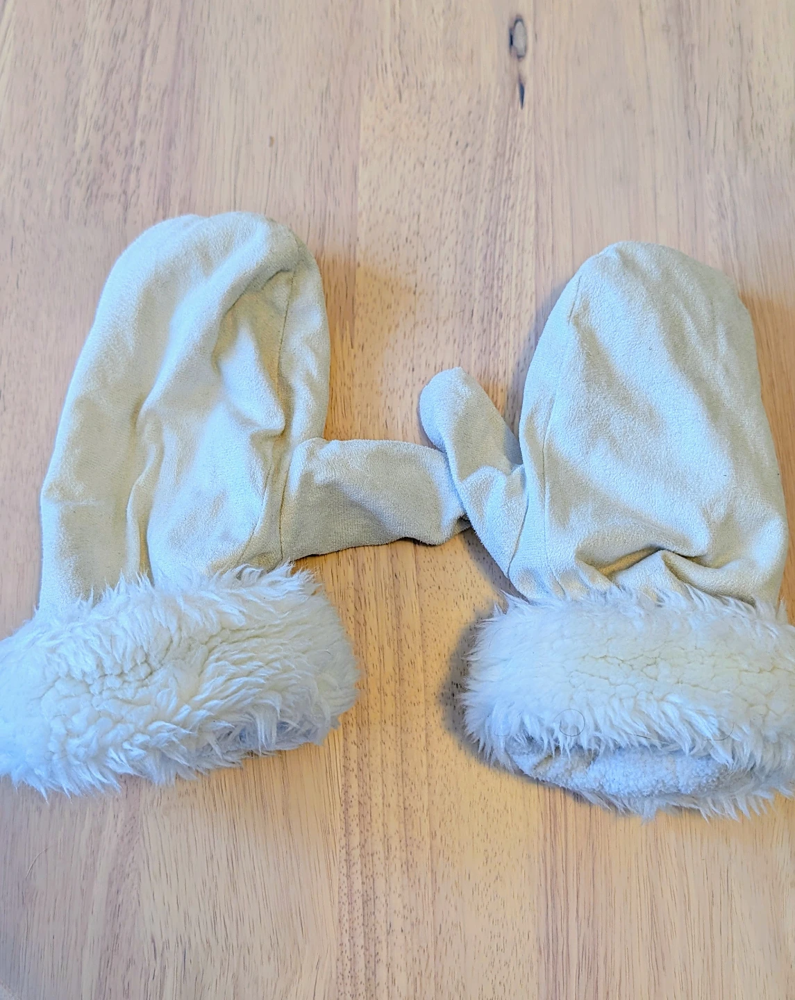 Jessica Mittens - Cream/White, One Size
